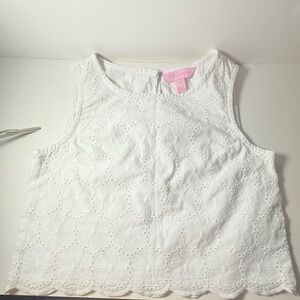Lilly Pulitzer White Textured Sleeveless Top